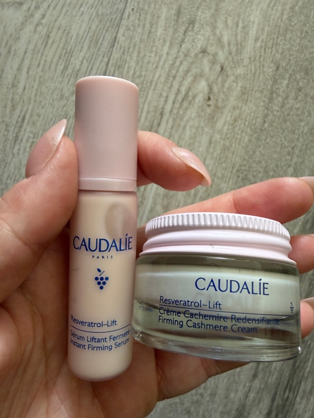 Caudalie Resveratrol-Lift Serum & Firming Cashmere Cream - Light Pink